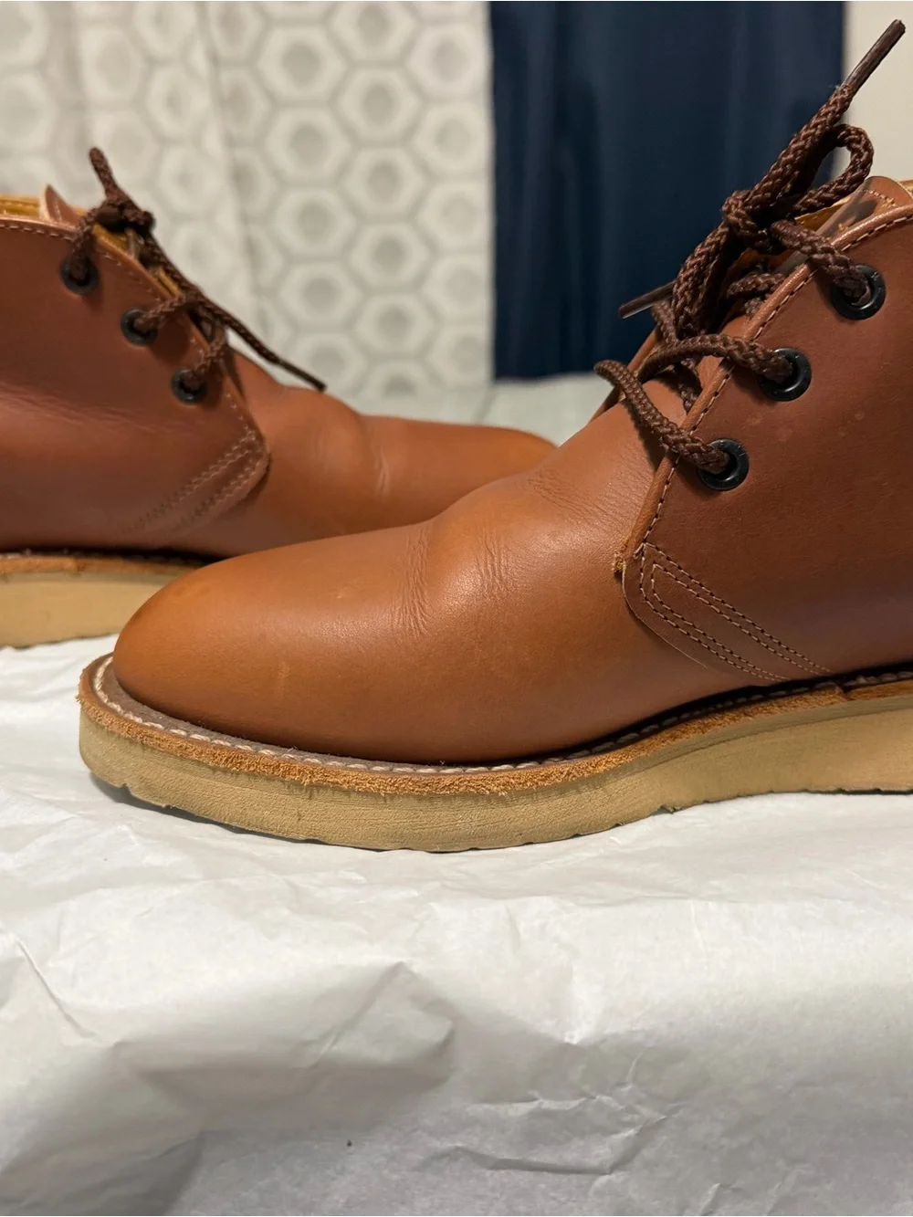 Men's Tan Leather Red Wings